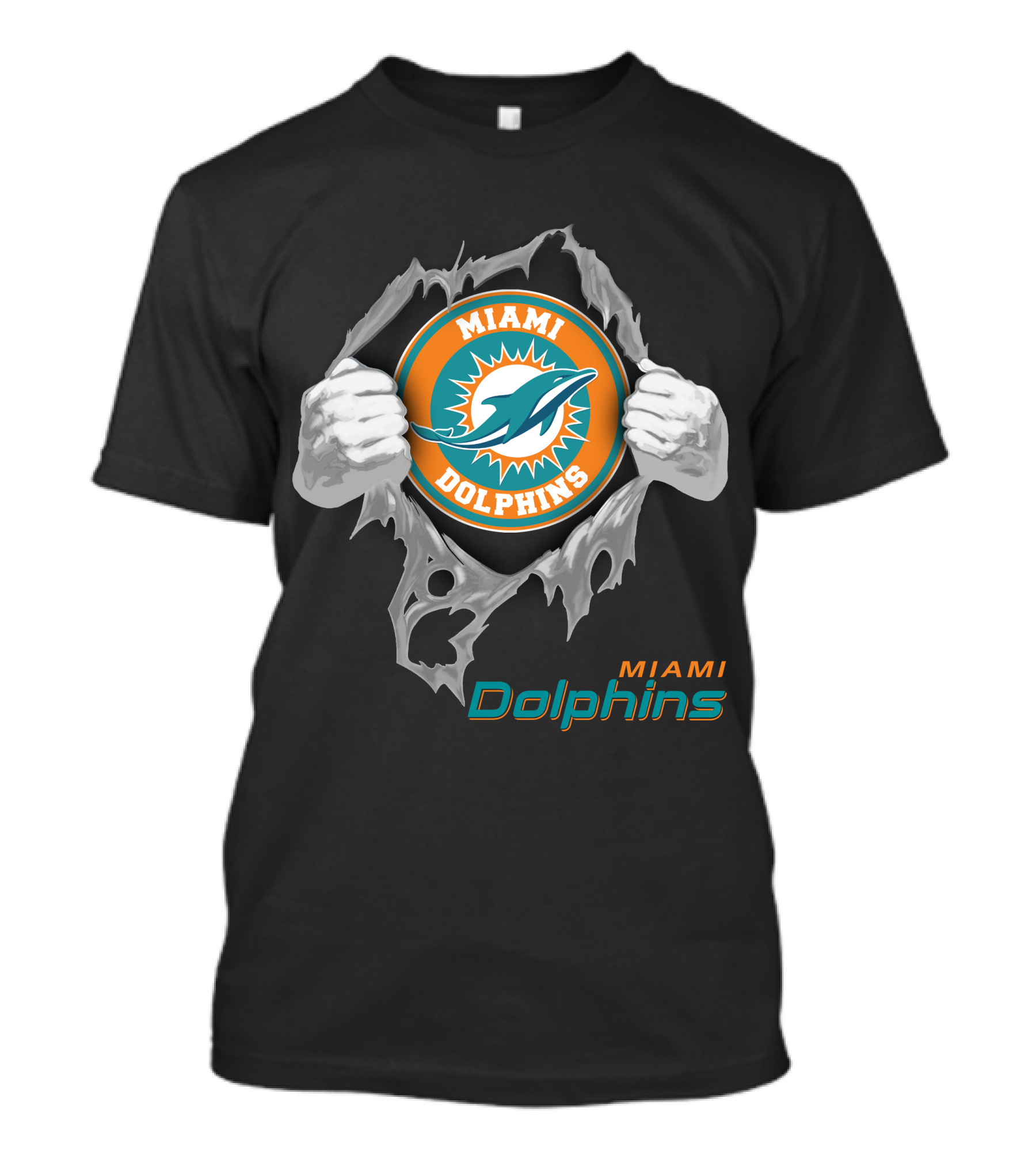 Miami Dolphins 08 Football Power Rip T-Shirt