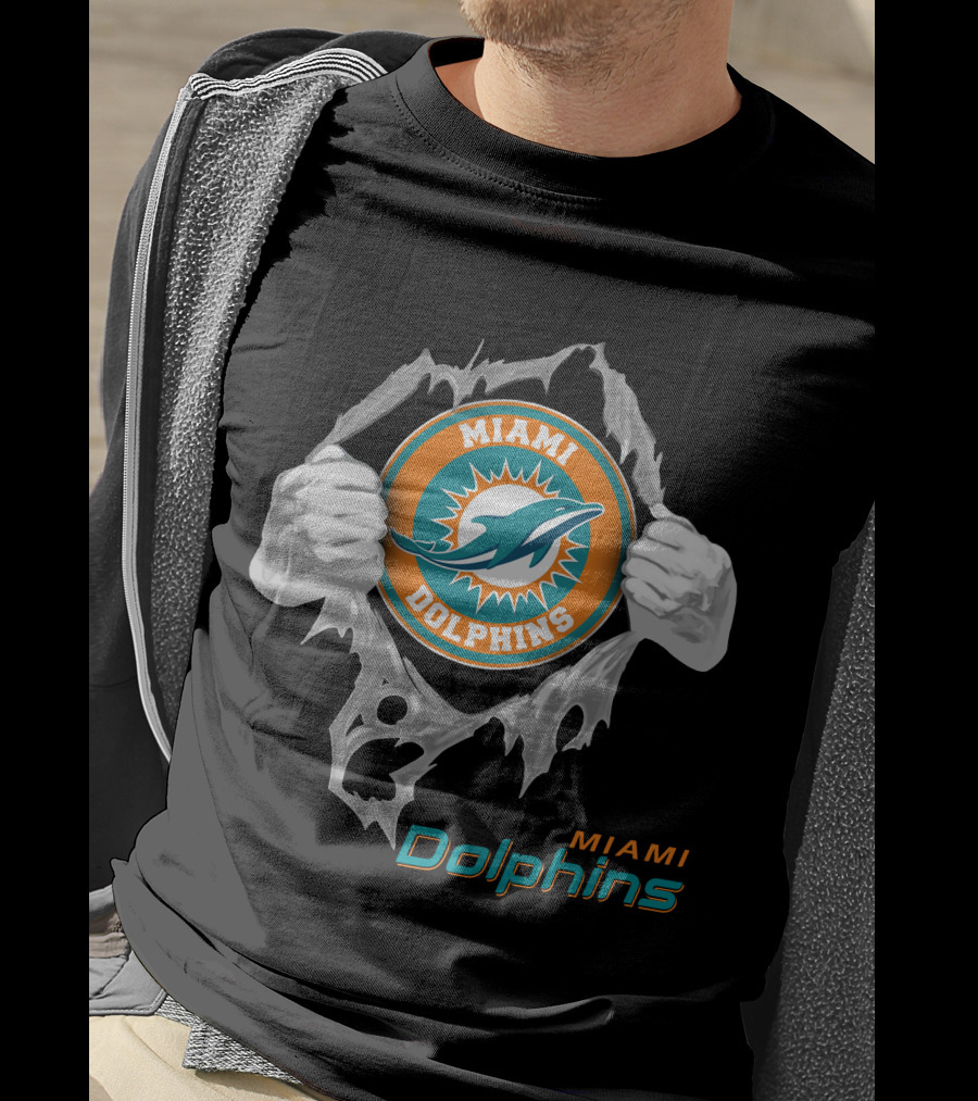 Miami Dolphins 08 Football Power Rip T-Shirt