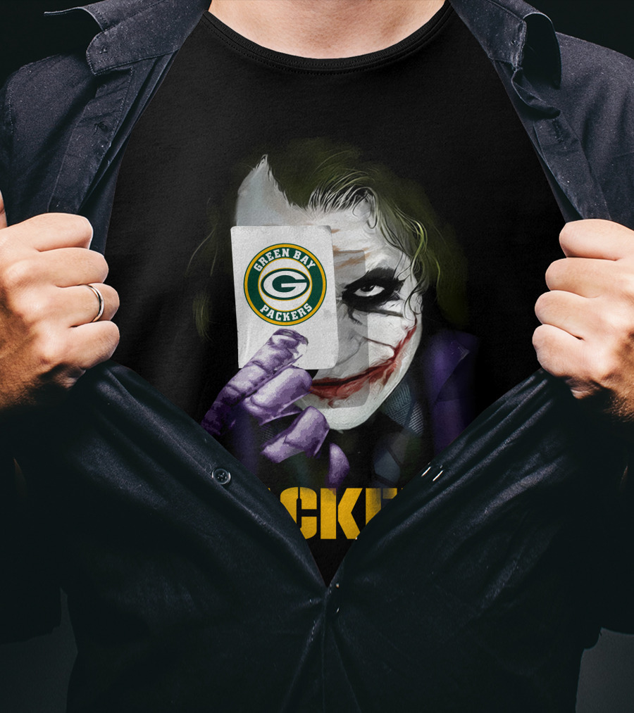 Green Bay Packers Joker Playing Card T-Shirt