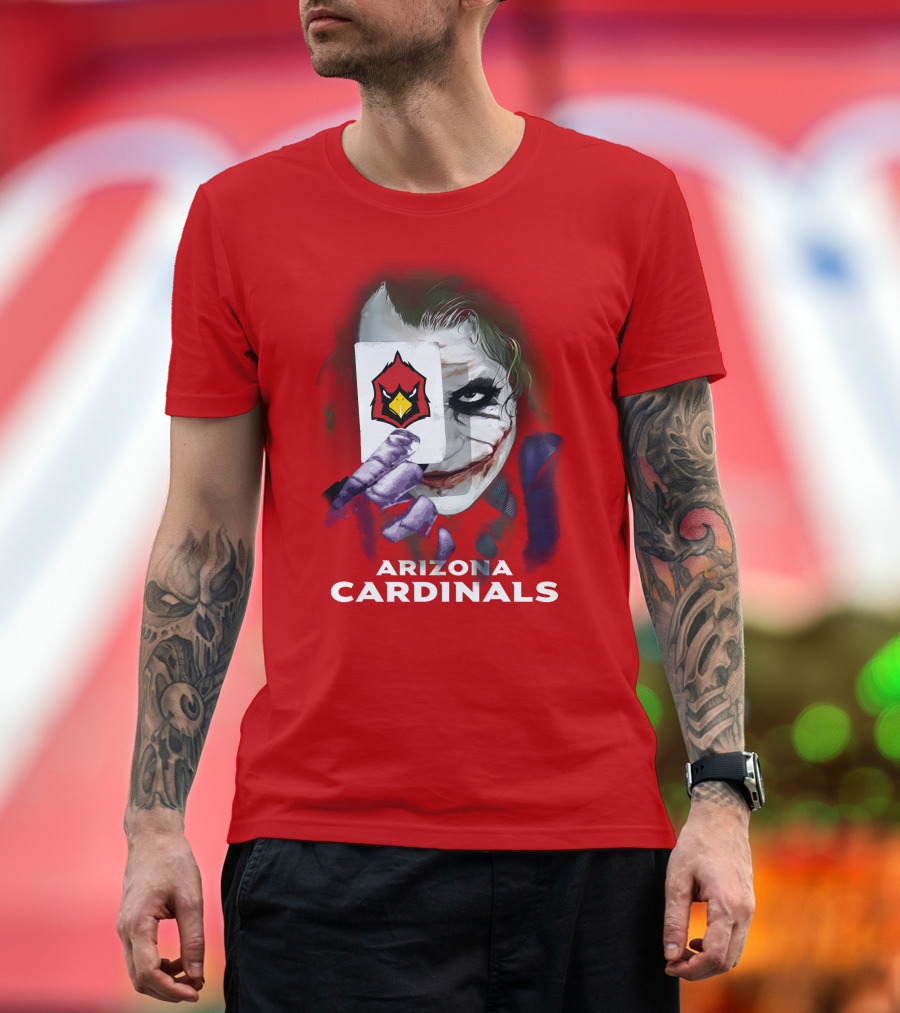 Arizona Cardinals Joker Playing Card Face T-Shirt