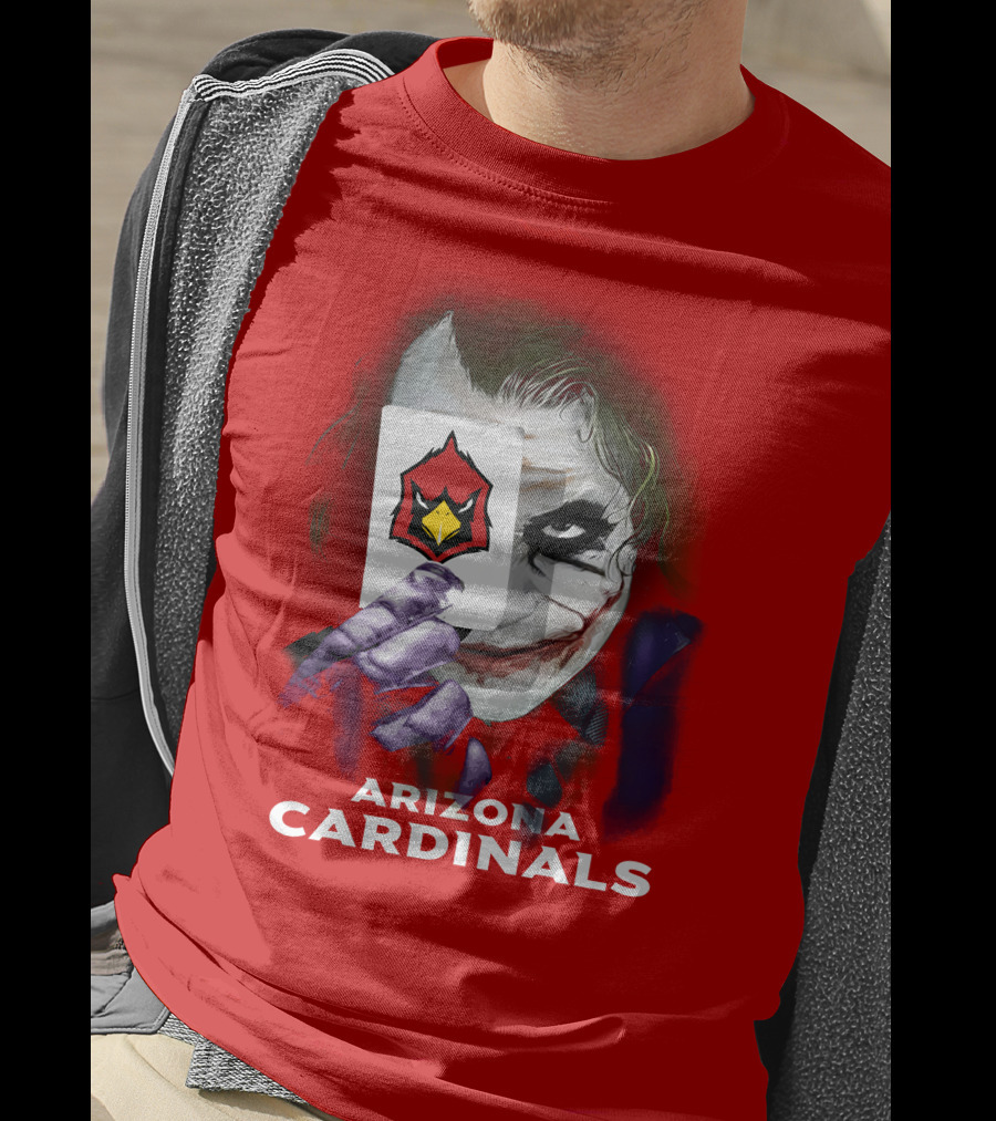 Arizona Cardinals Joker Playing Card Face T-Shirt