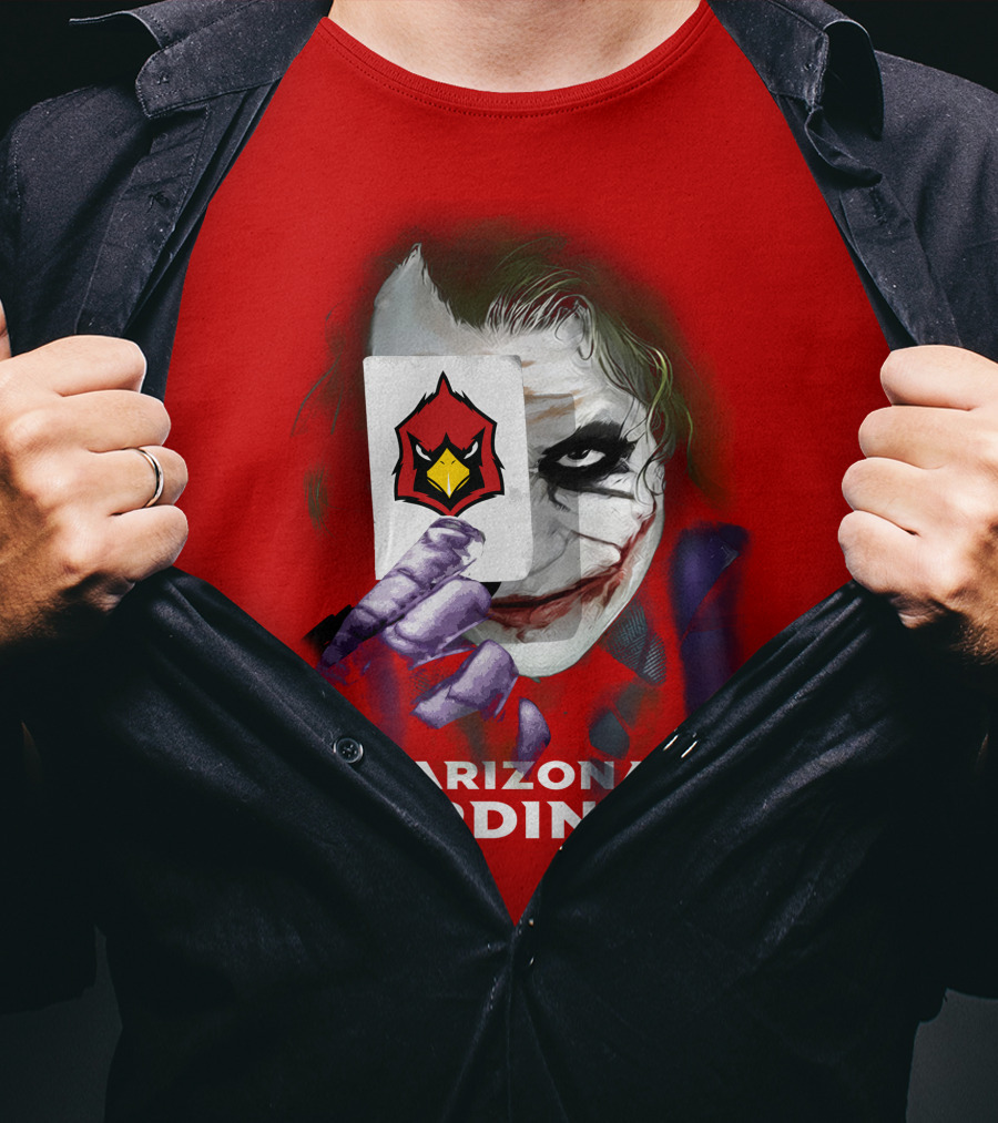 Arizona Cardinals Joker Playing Card Face T-Shirt