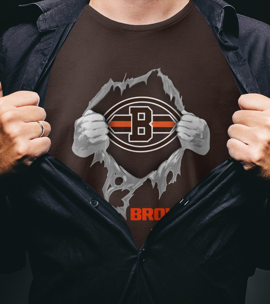 Browns 08 Football Jersey Hands Peeling Effect With B T-Shirt