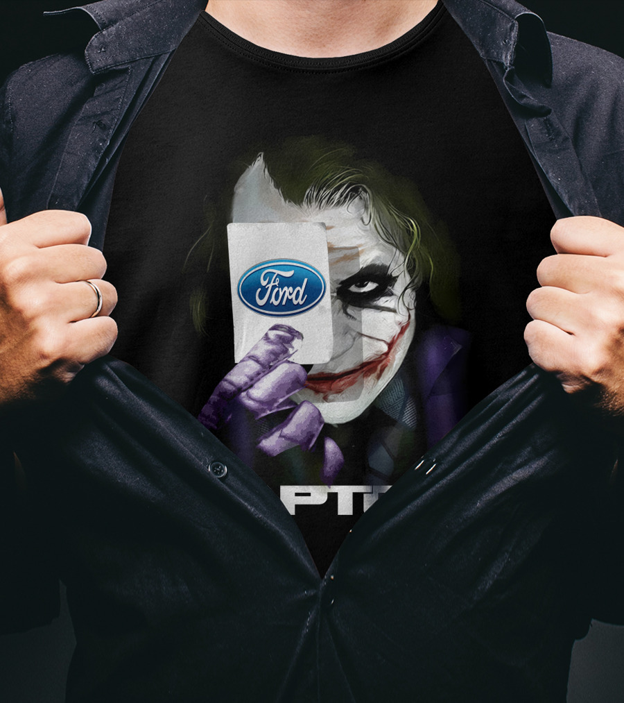 Raptor Joker Holding Ford Logo Card T-Shirt