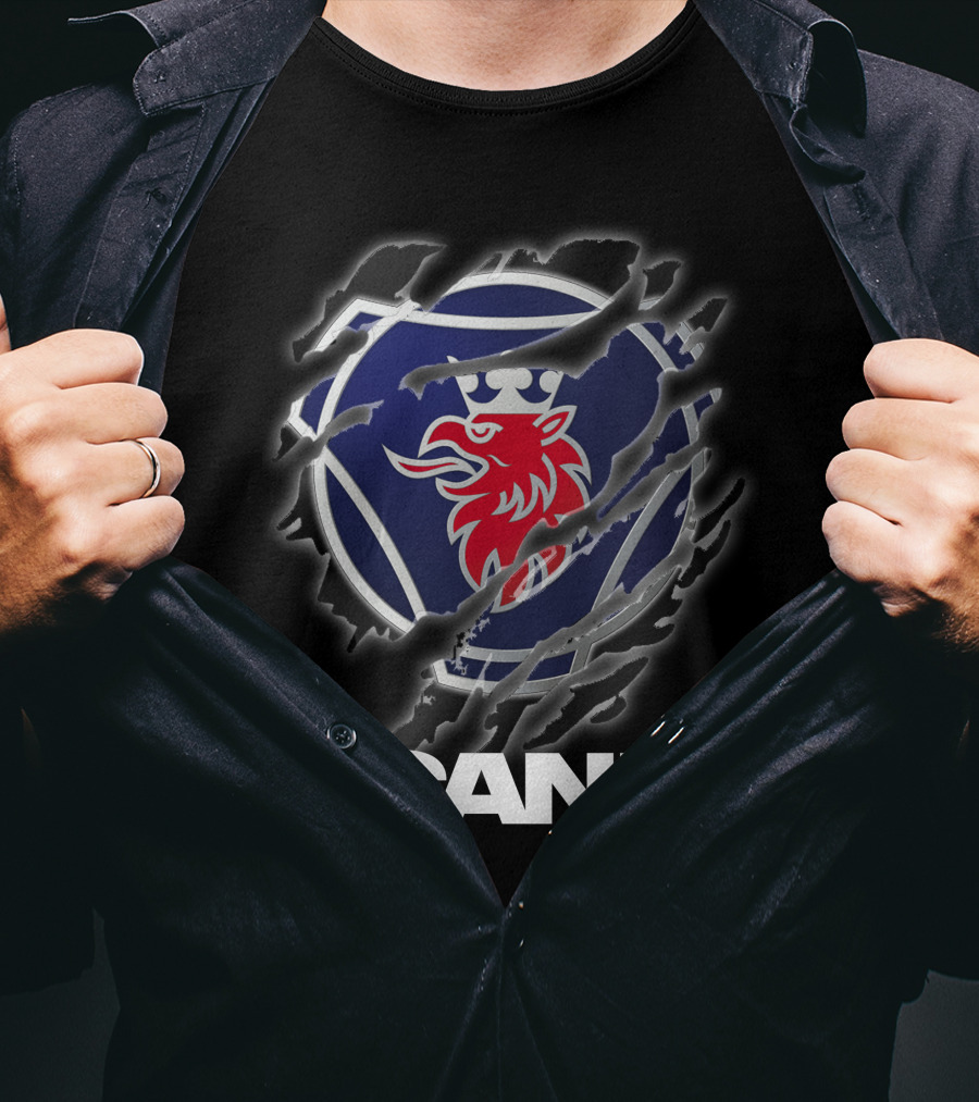 Scania Lion Logo Ripped Metal T-Shirt