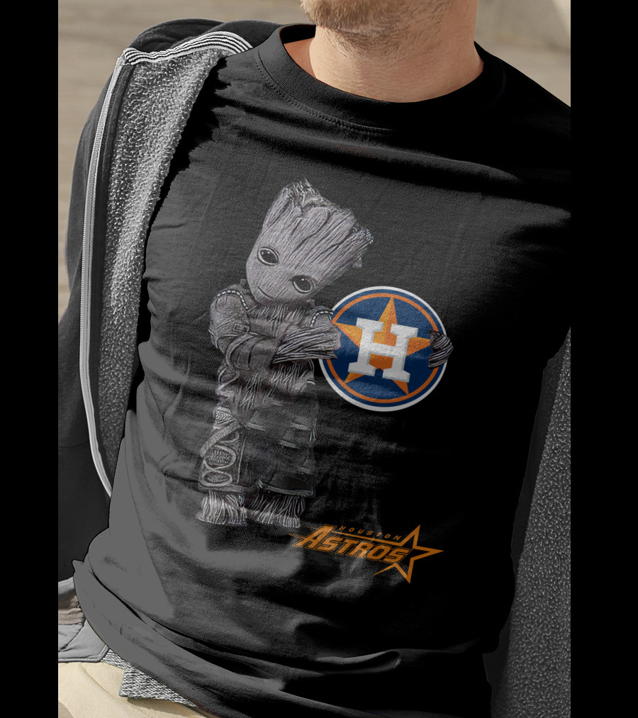 Houston Astros Groot Guardians Of The Galaxy Crossover T-Shirt