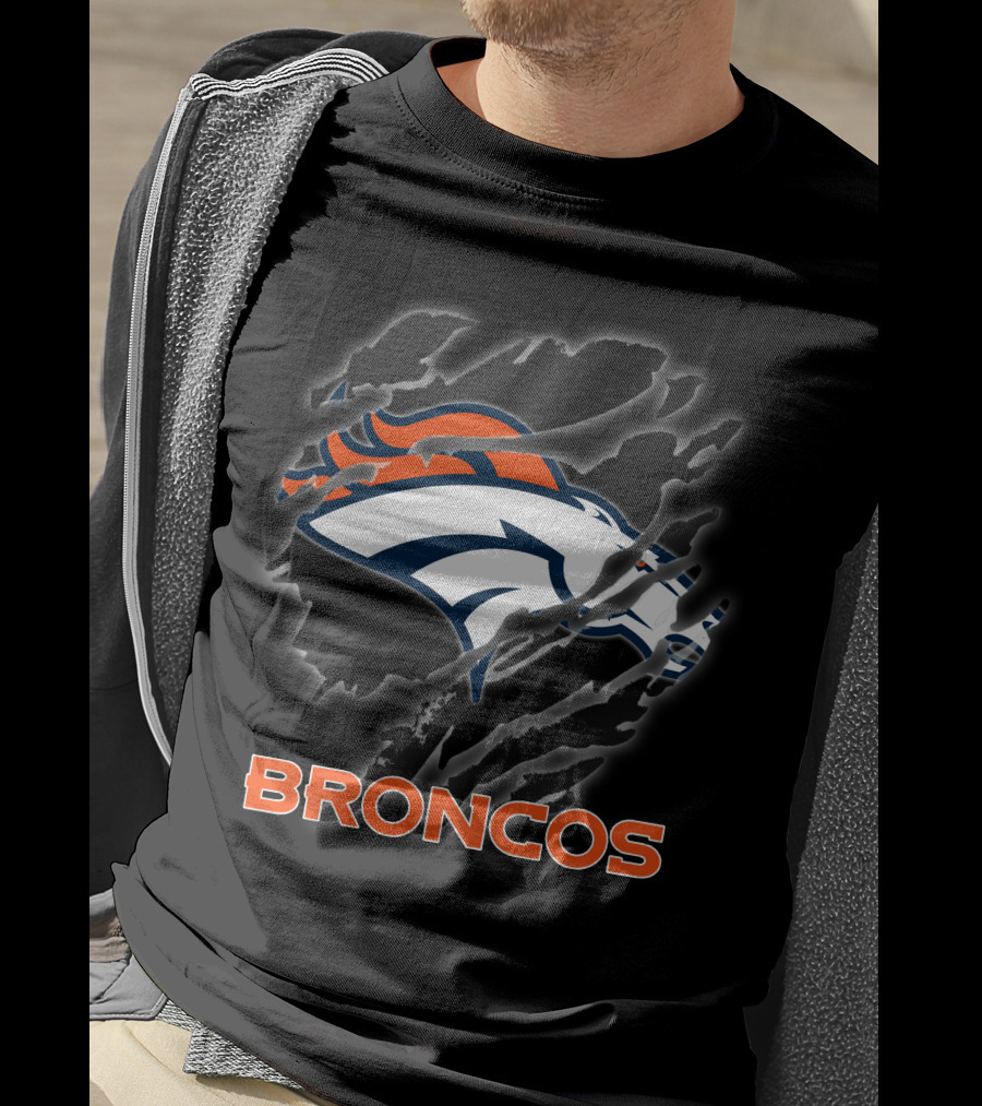Denver Broncos Ripped Claw Marks T-Shirt