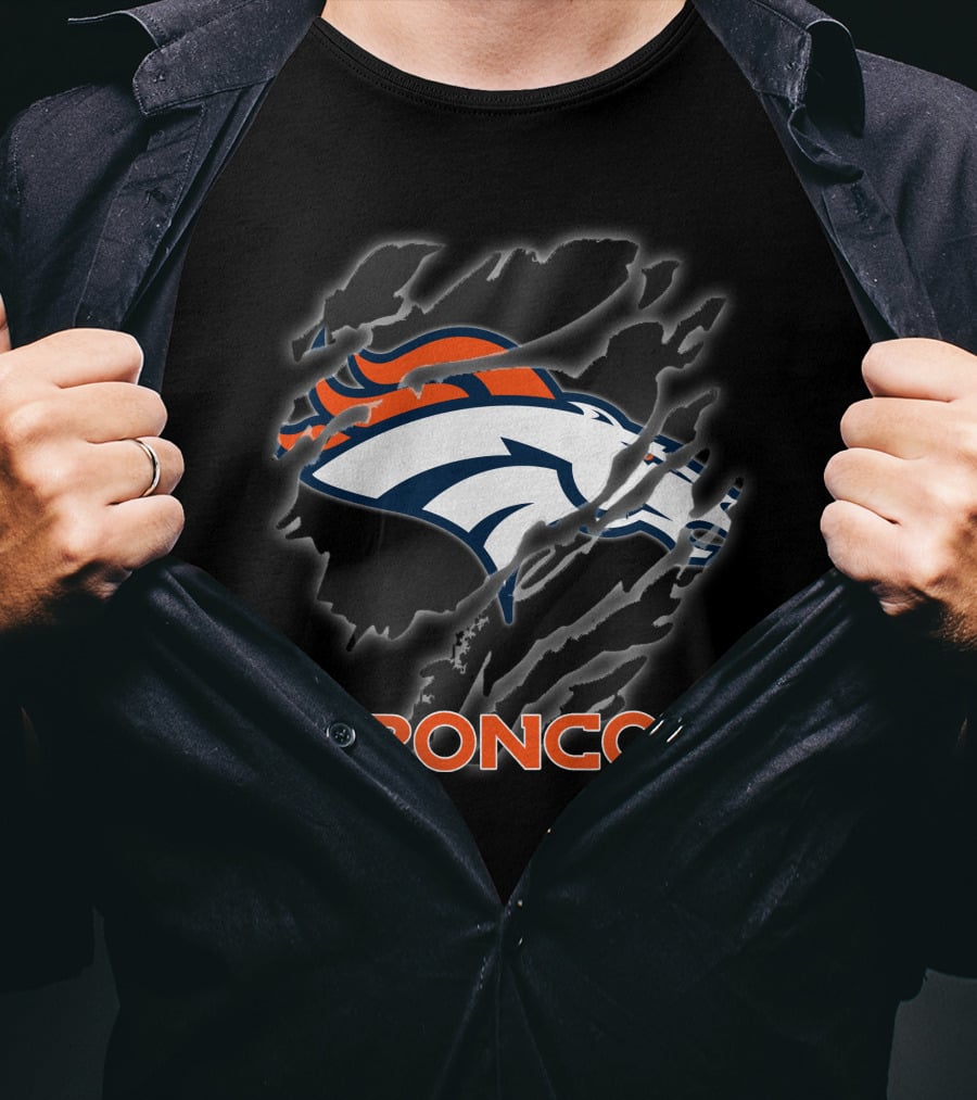 Denver Broncos Ripped Claw Marks T-Shirt