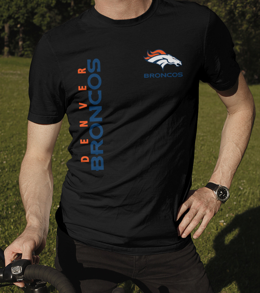 Denver Broncos Logo And Vertical T-Shirt