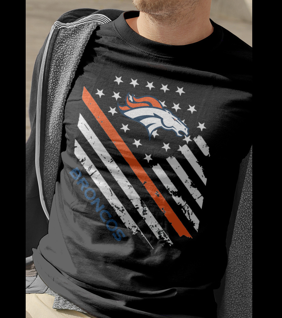 Broncos American Flag Stars Stripes T-Shirt