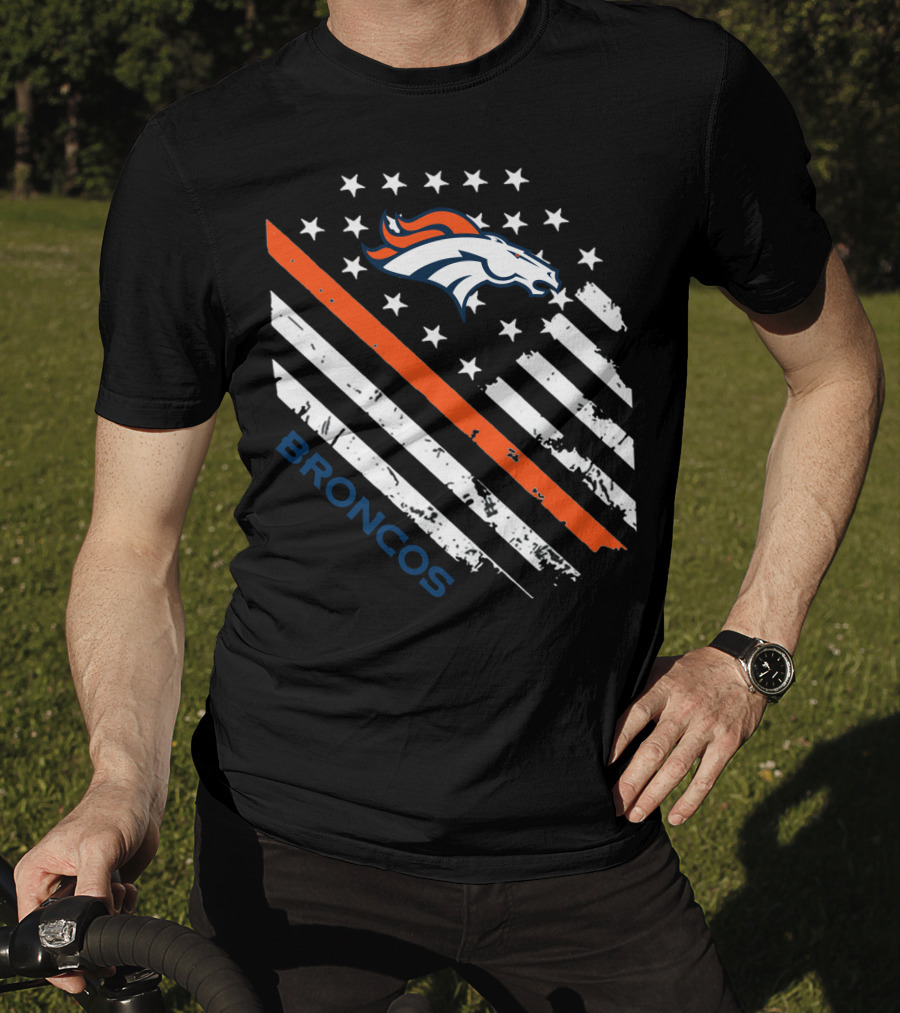 Broncos American Flag Stars Stripes T-Shirt