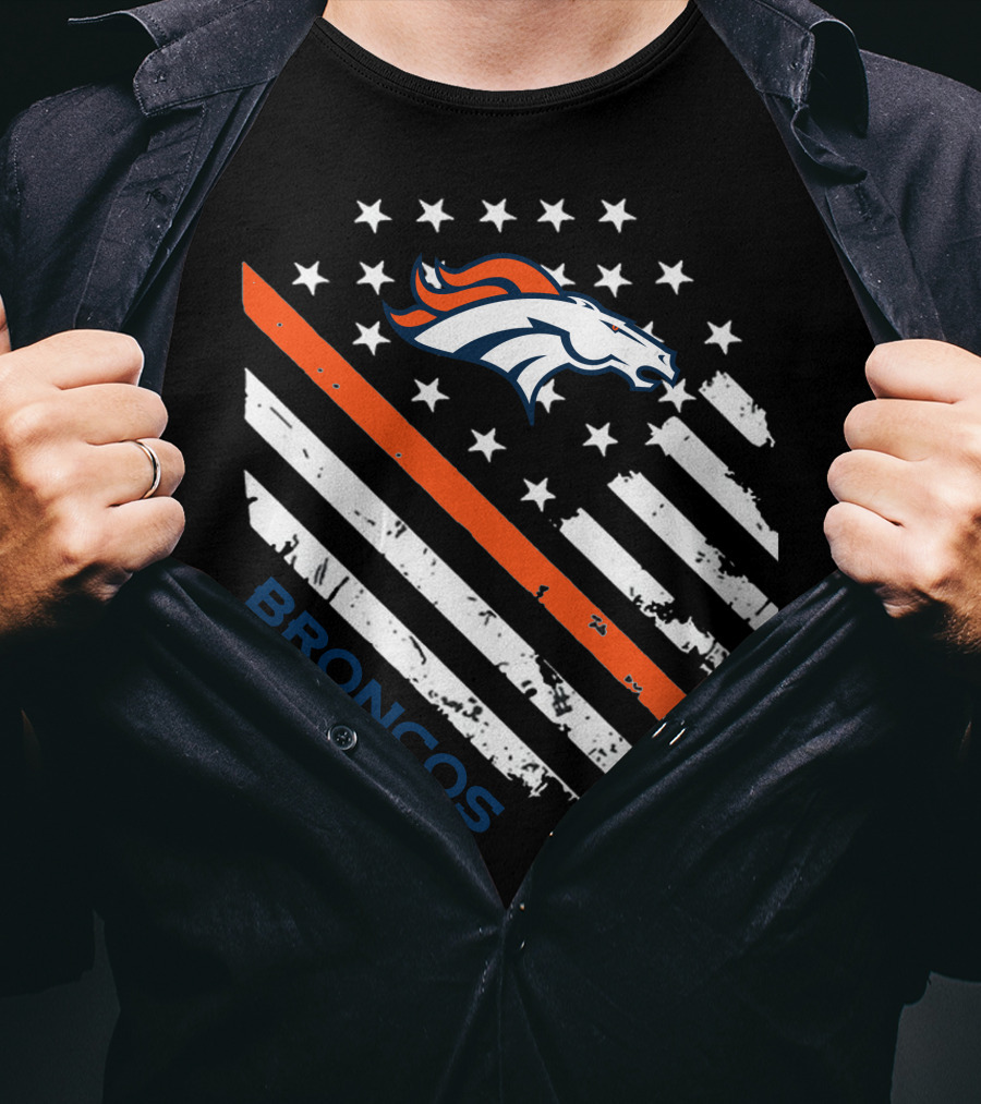 Broncos American Flag Stars Stripes T-Shirt