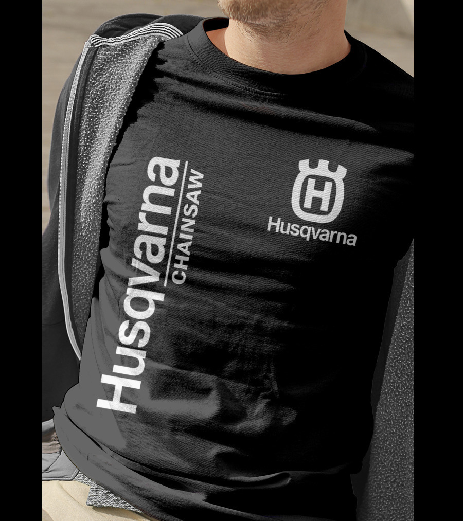 Husqvarna Chainsaw H Logo Vertical Branding T-Shirt