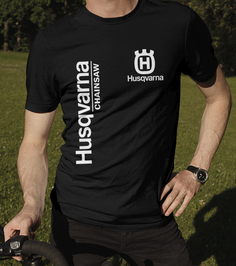 Husqvarna Chainsaw H Logo Vertical Branding T-Shirt