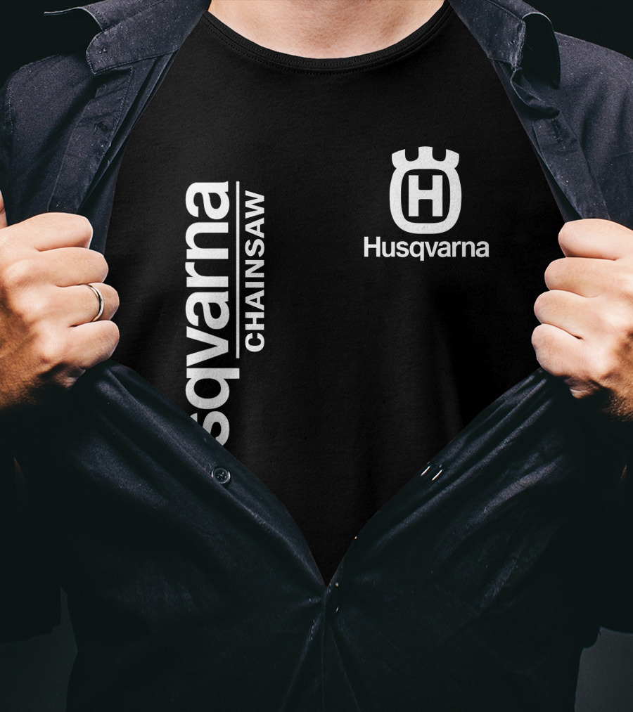 Husqvarna Chainsaw H Logo Vertical Branding T-Shirt