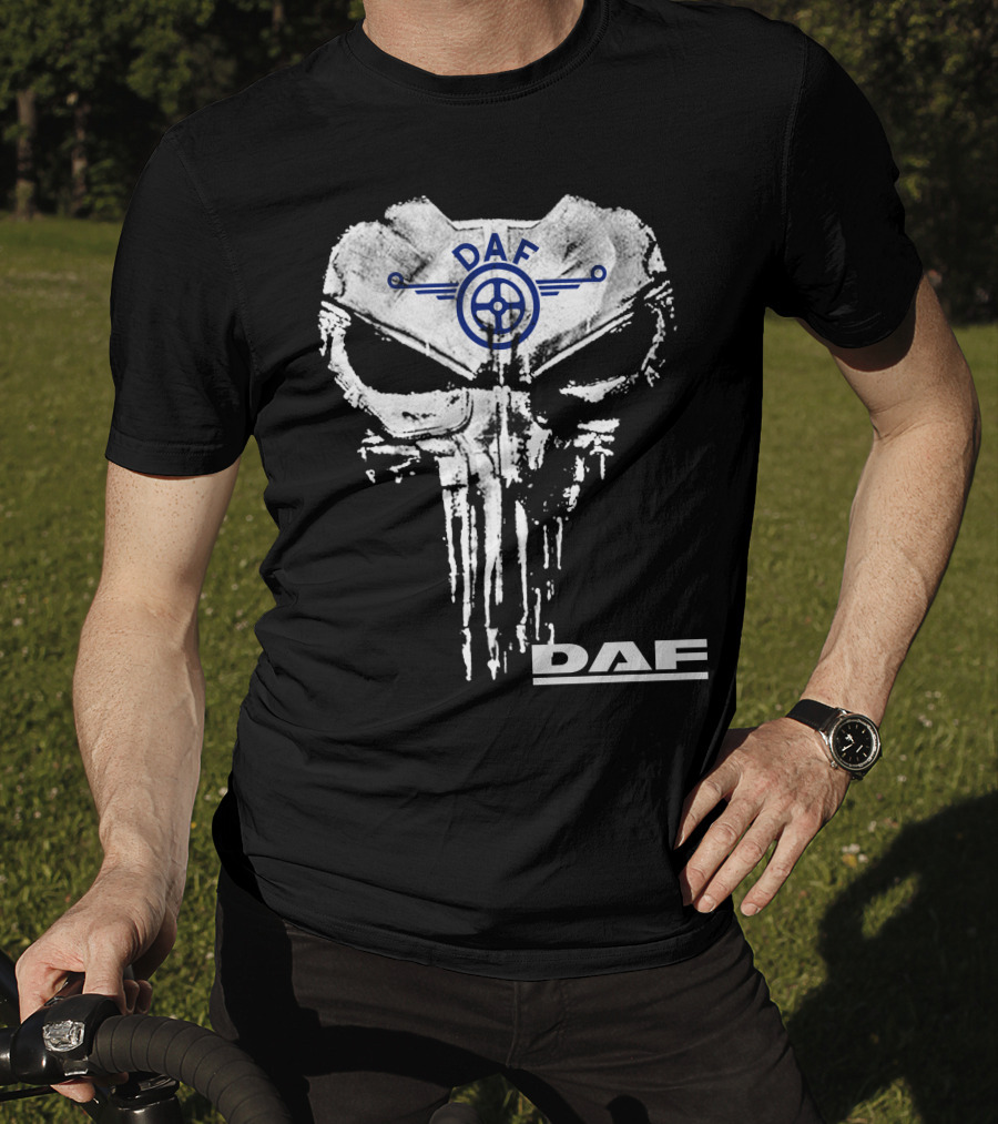 Daf Skull Emblem With Wheel Symbol T-Shirt