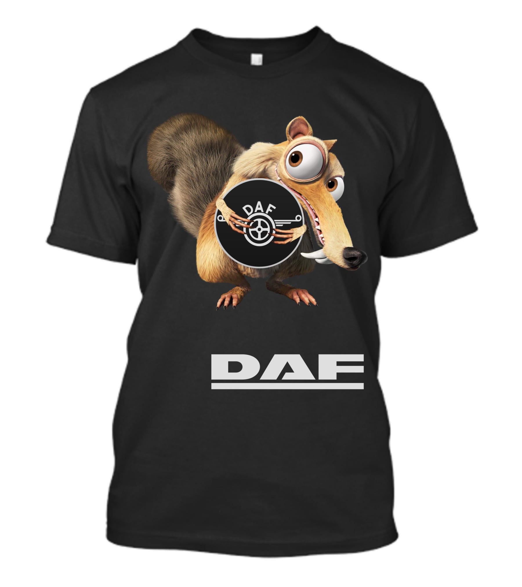 Daf Logo With Ice Age Scrat Character T-Shirt