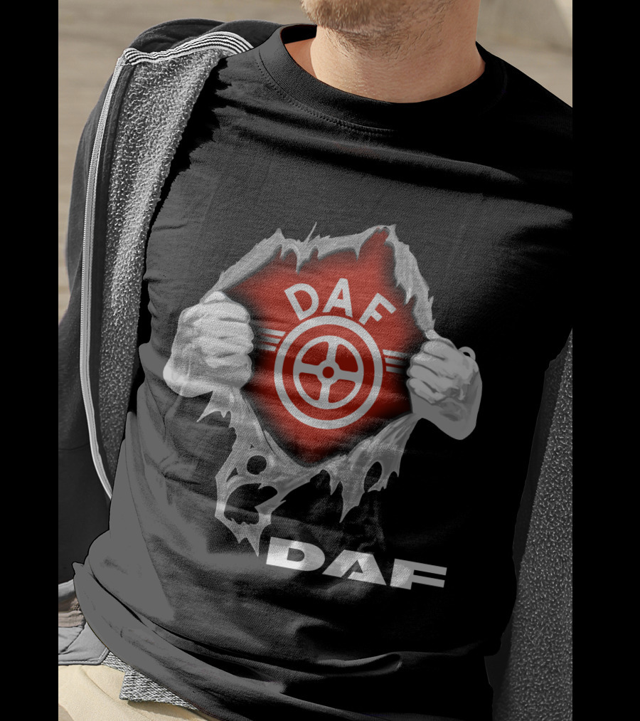 Daf Steering Wheel Logo Ripped T-Shirt