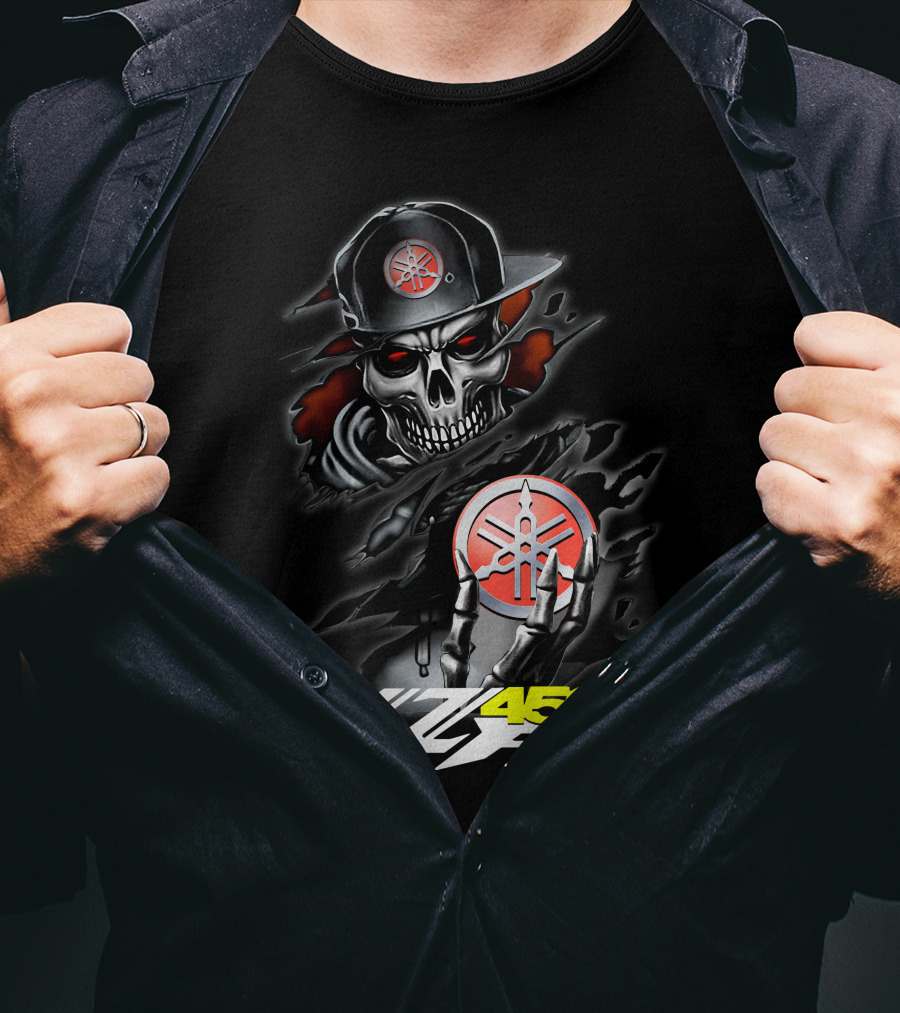 Yfz450 Skull With Yamaha Logo And Cap T-Shirt