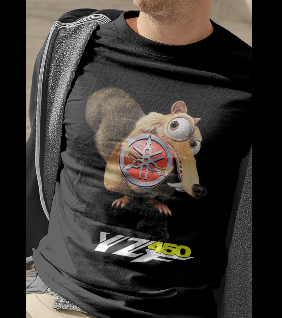 Yamaha Yz450 Featuring Ice Age Scrat And Acorn T-Shirt
