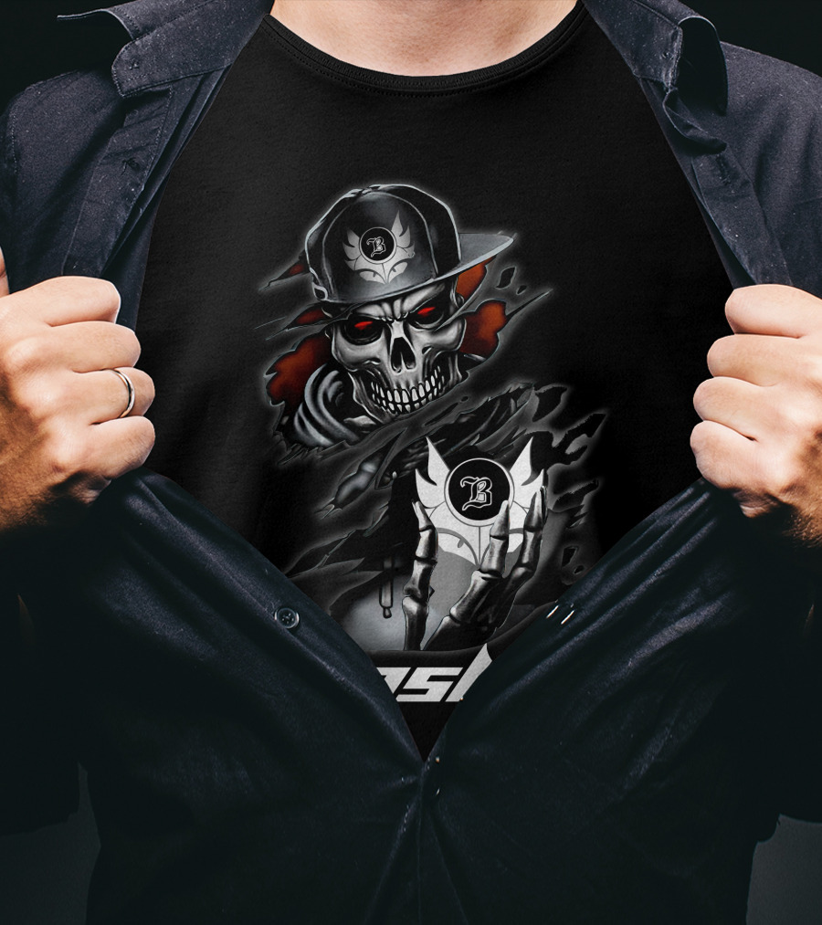 Banshee Skull With Hat And Letter B Motif T-Shirt