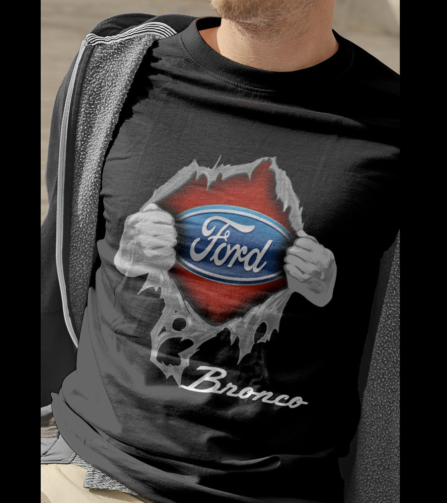 Bronco Ford Emblem Superhero Reveal T-Shirt