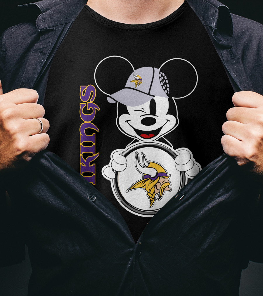 Vikings Mickey Mouse NFL Football Fan Gear T-Shirt