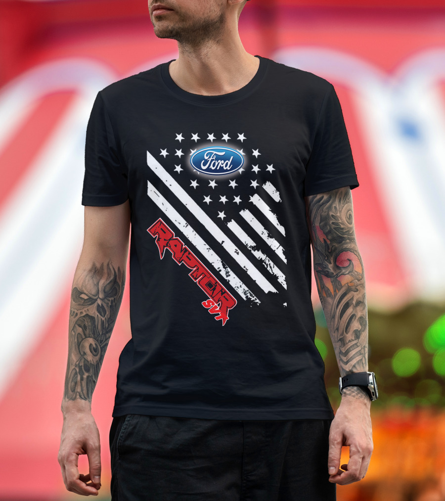 Ford Raptor 21 Usa Flag Stars Stripes T-Shirt