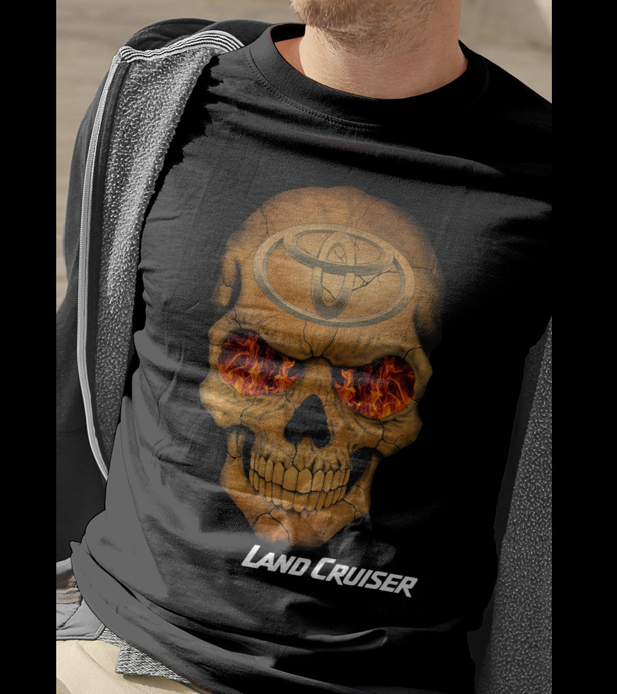 Toyota Land Cruiser Fiery Skull T-Shirt
