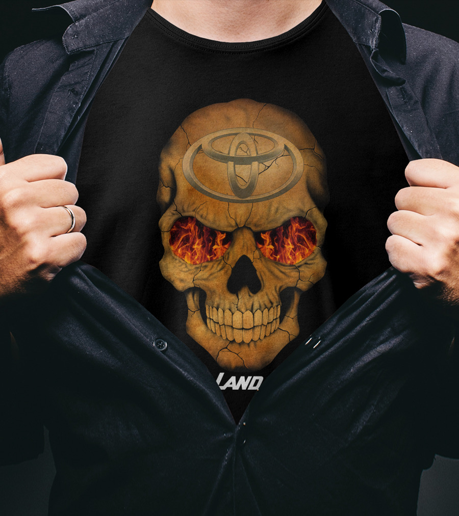 Toyota Land Cruiser Fiery Skull T-Shirt
