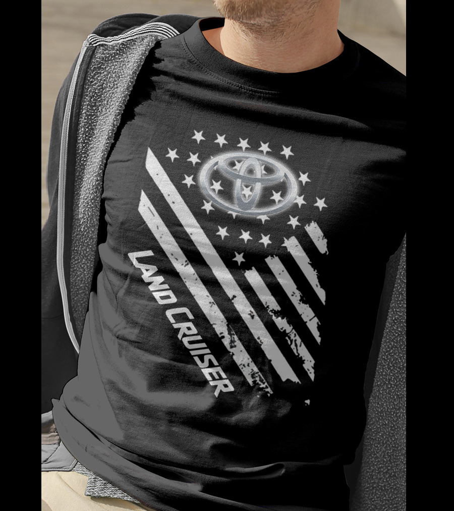 Toyota Land Cruiser American Flag Style T-Shirt