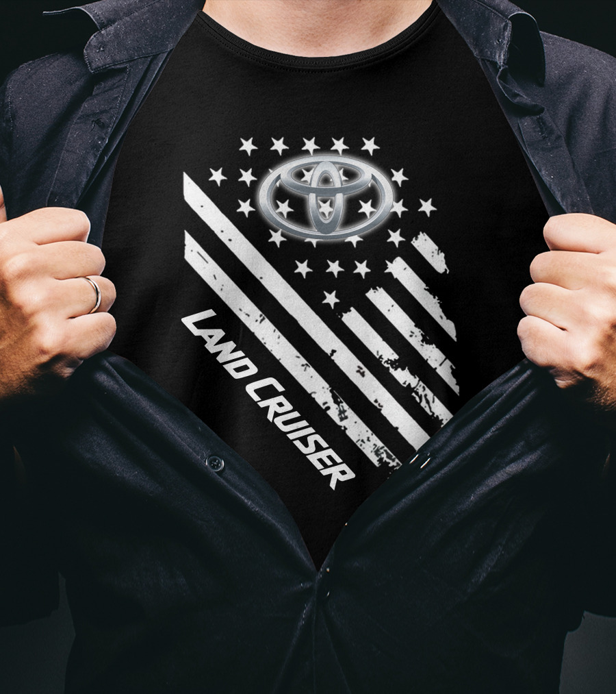 Toyota Land Cruiser American Flag Style T-Shirt
