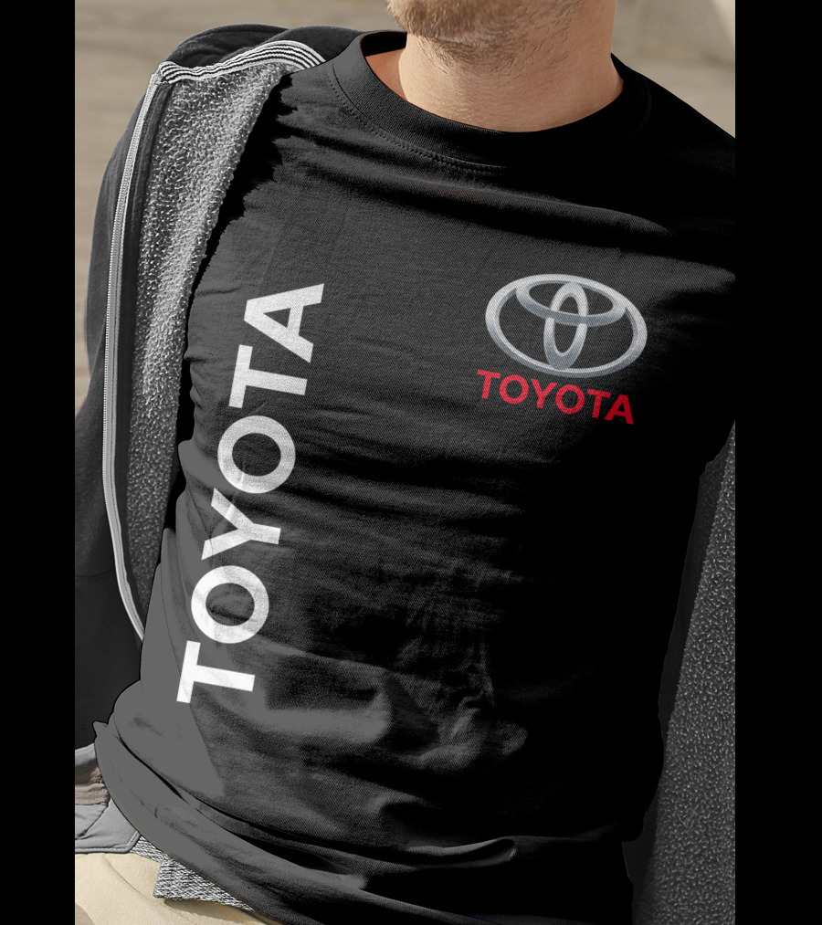 Toyota Logo With White Text Vertical Alignment T-Shirt