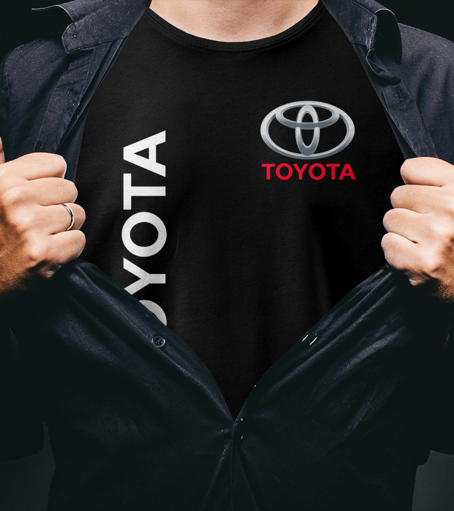 Toyota Logo With White Text Vertical Alignment T-Shirt