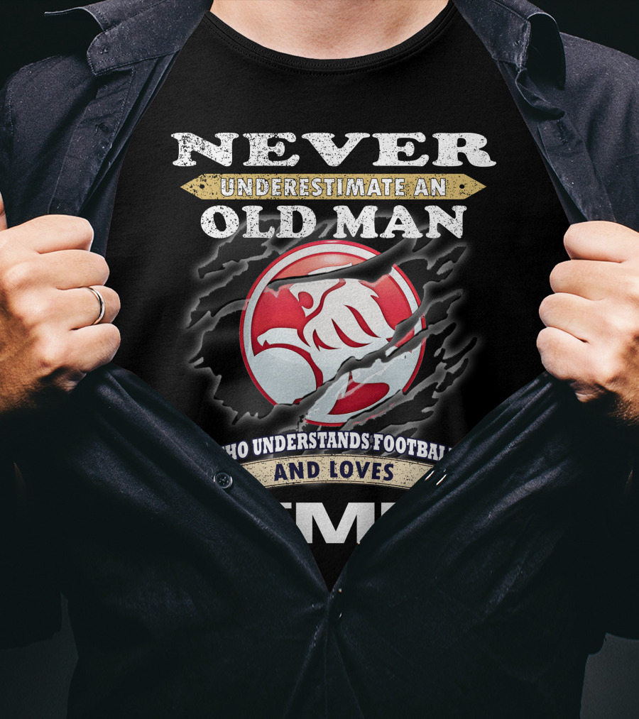 Never Underestimate An Old Man Who Understands Football And Loves Gemini T-Shirt