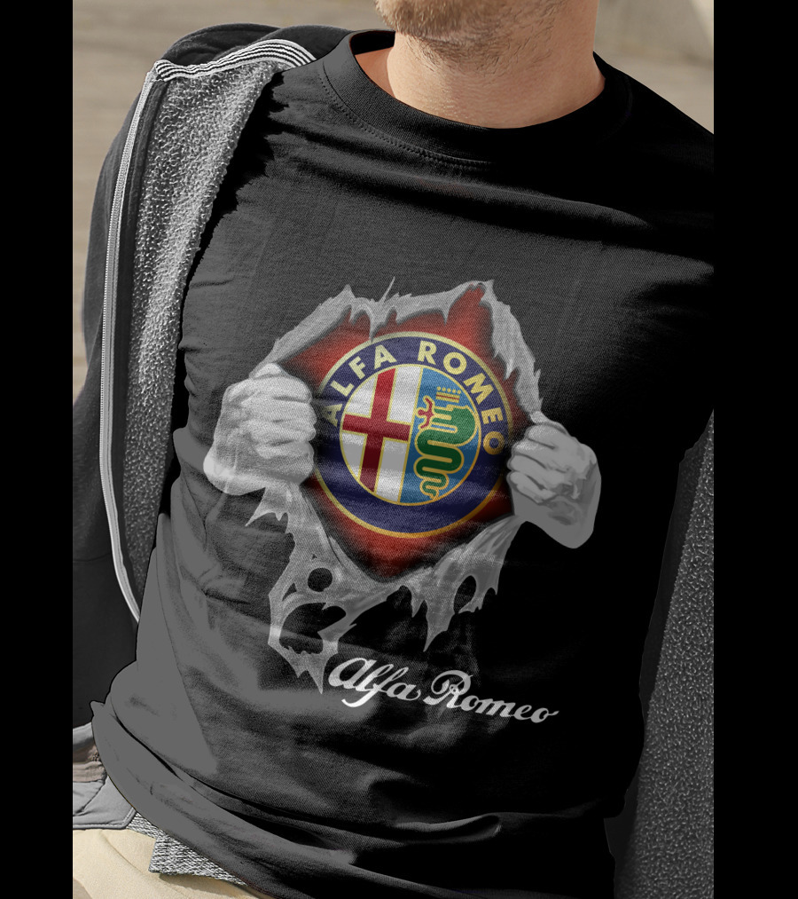 Alfa Romeo Logo With Tearaway Effect T-Shirt