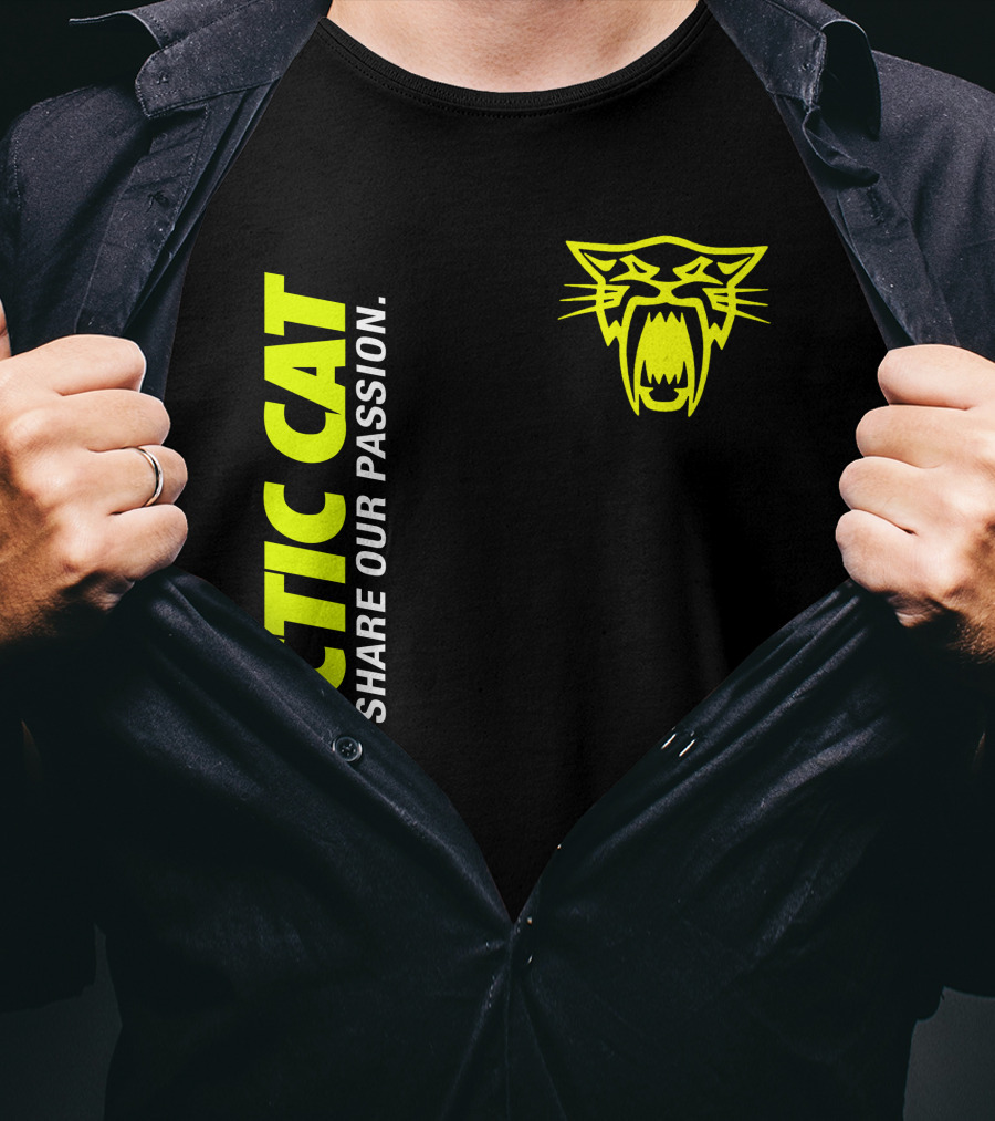 Arctic Cat Share Our Passion Neon Cat T-Shirt