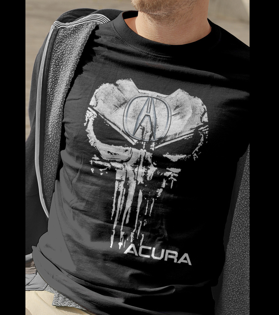 Acura Logo Skull Punisher Style T-Shirt