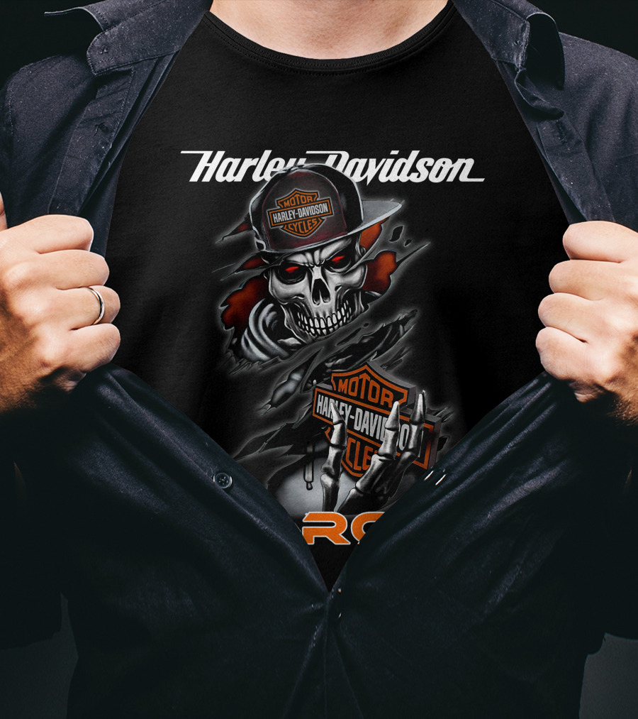 Harley Davidson Motorcycle V-Rod Skull T-Shirt