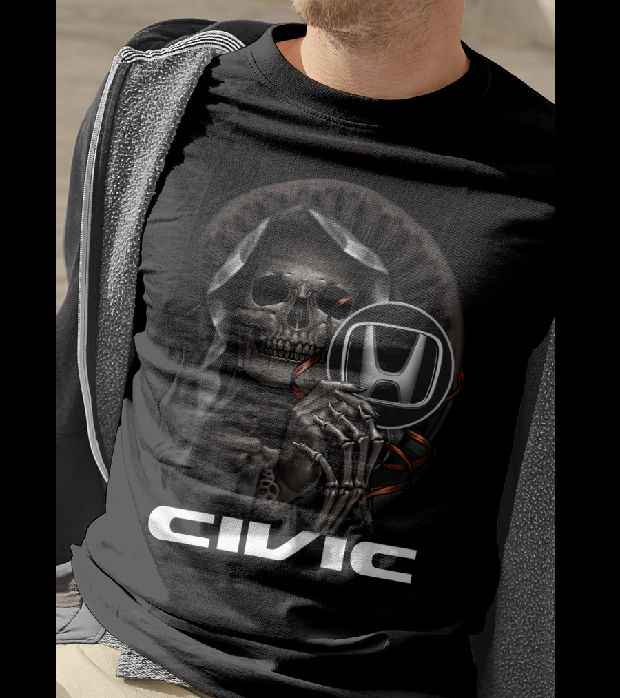 Civic 07 Grim Reaper Skeleton Honda T-Shirt