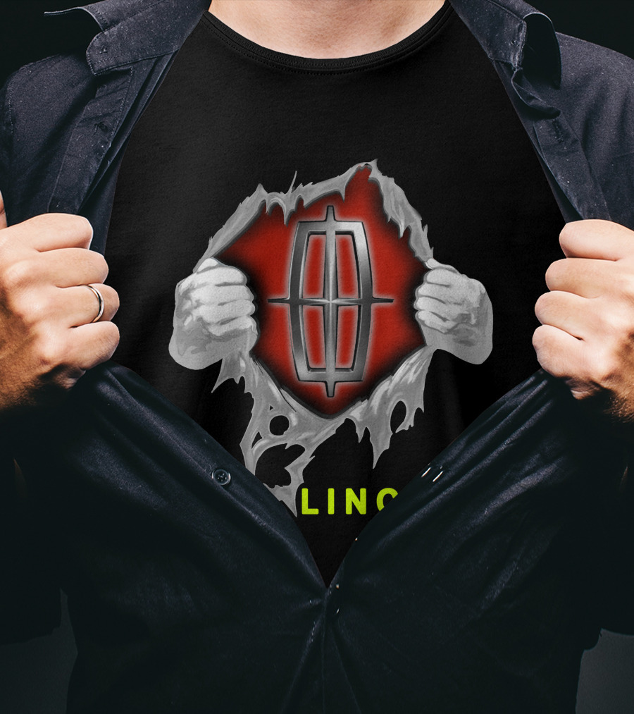 Lincoln Logo With Torn Metal Effect And Hands T-Shirt