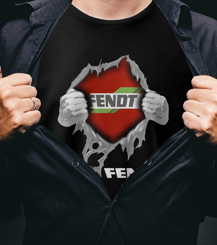 Fendt 11 Tractor Busting Through Farmer Power T-Shirt