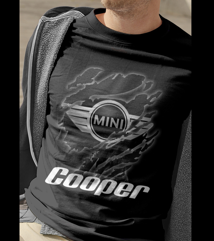 Mini Cooper Logo With Ripped Effect T-Shirt