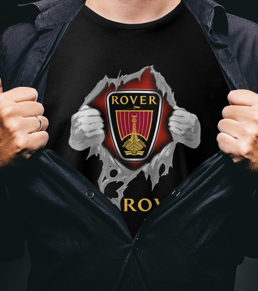 Rover Viking Ship Emblem Ripped T-Shirt