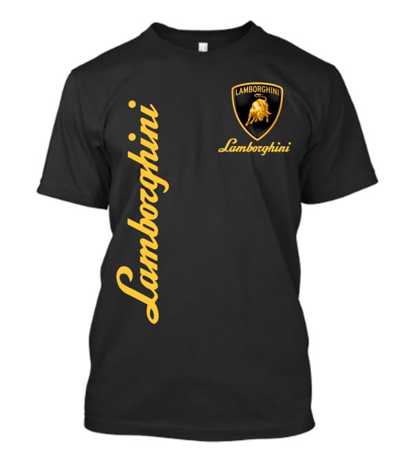 Lamborghini Bull Logo Black And Gold T-Shirt