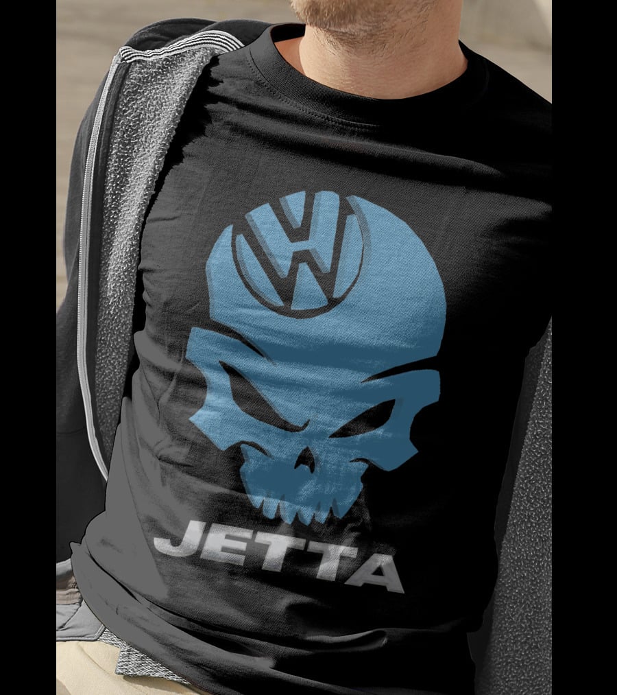 Jetta VW Skull Logo Blue T-Shirt