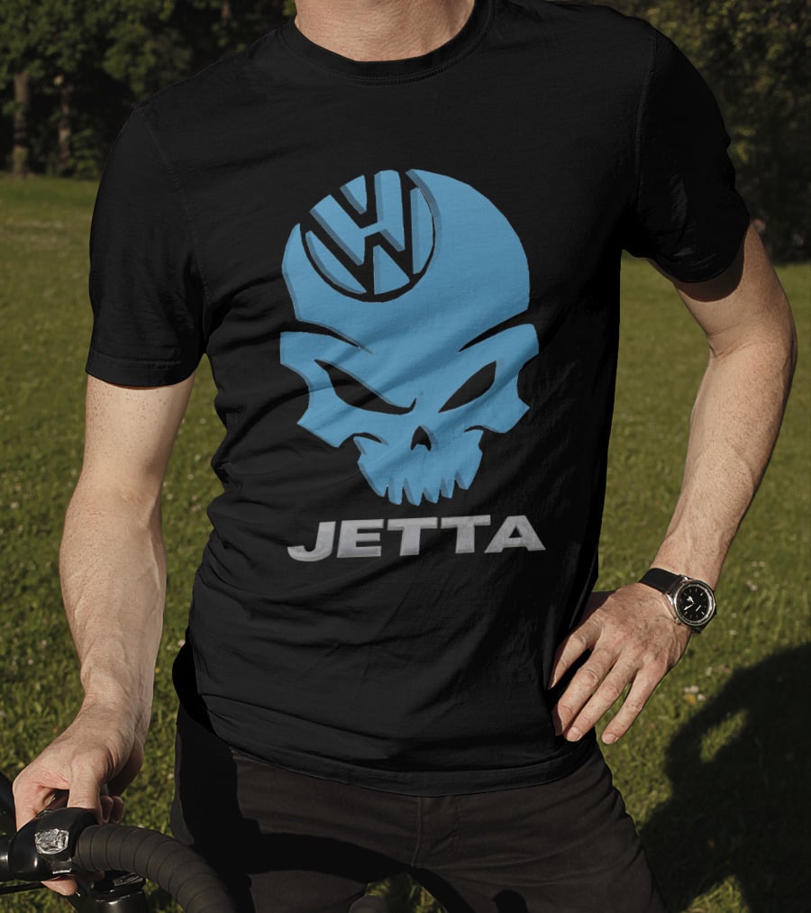 Jetta VW Skull Logo Blue T-Shirt