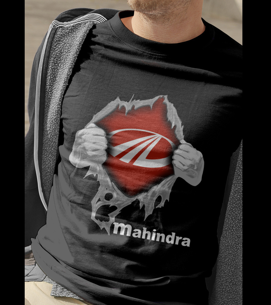Mahindra Logo With Torn T-Shirt