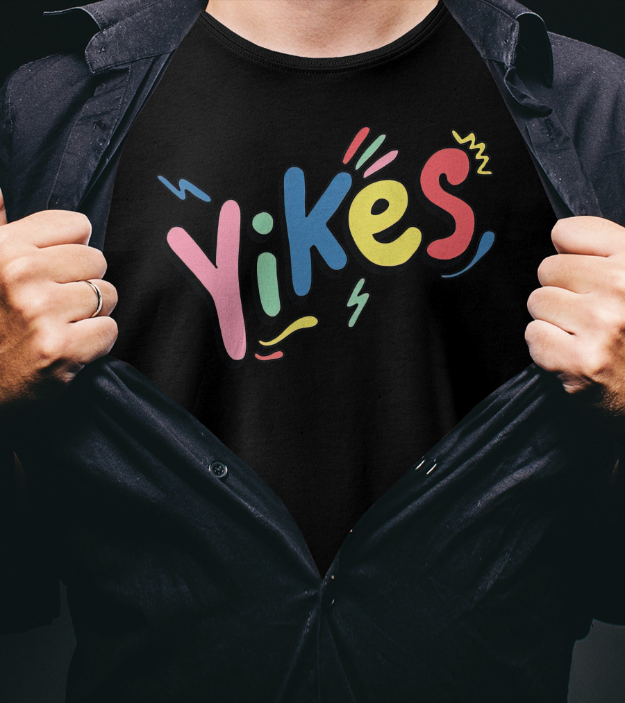 Colorful Yikes Merch Vibrant Lettering T-Shirt