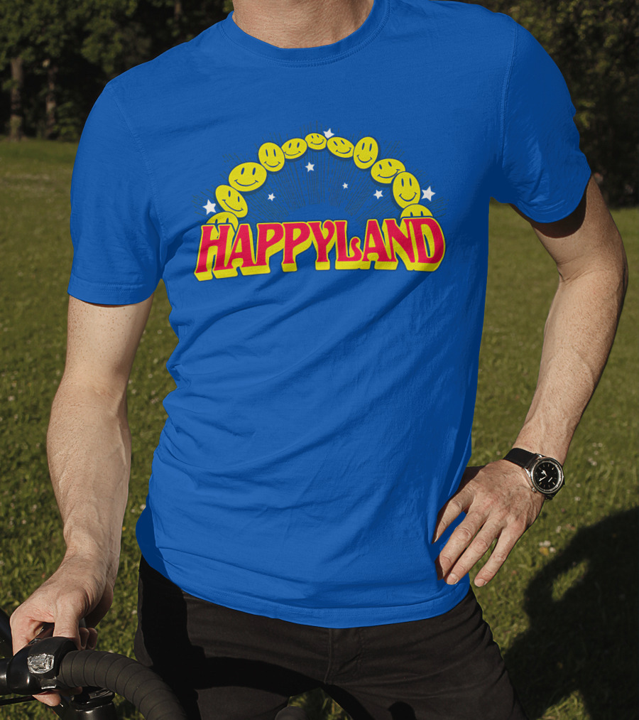 HAPPYLAND Slowthai Merch Smiley Faces And Stars T-Shirt
